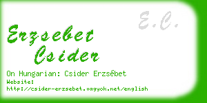 erzsebet csider business card